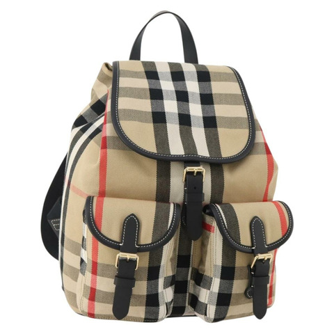 BURBERRY Nova 格紋帆布雙肩包 米色 正品 174343SAV