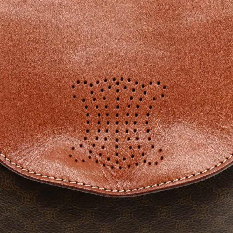【日本直送】CELINE Macadam帆布雙肩包 PVC皮革 棕色 金色 正品 YKZ829A-16