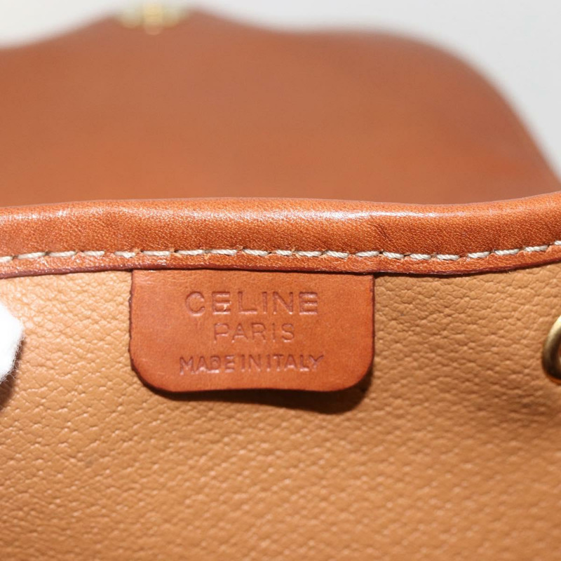 【日本直送】CELINE Macadam帆布雙肩包 PVC皮革 棕色 金色 正品 YKZ829A-18