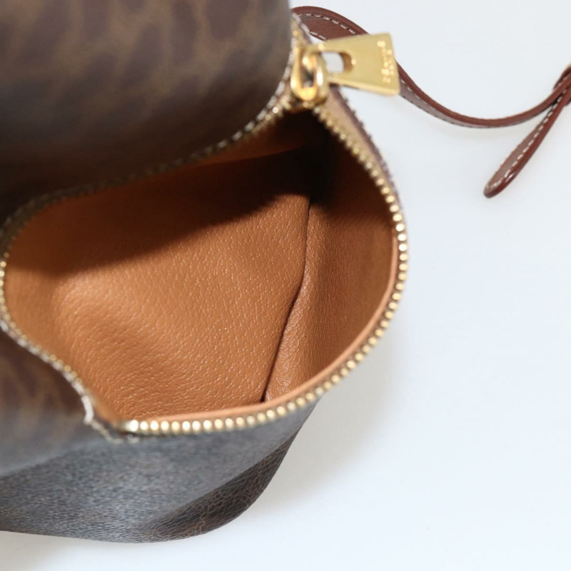 【日本直送】CELINE Macadam帆布雙肩包 PVC皮革 棕色 金色 正品 YKZ829A-22
