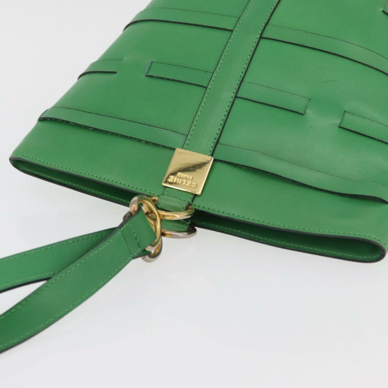 【日本直送】CELINE 綠色金色皮革肩背包，正品編號 175580A-5