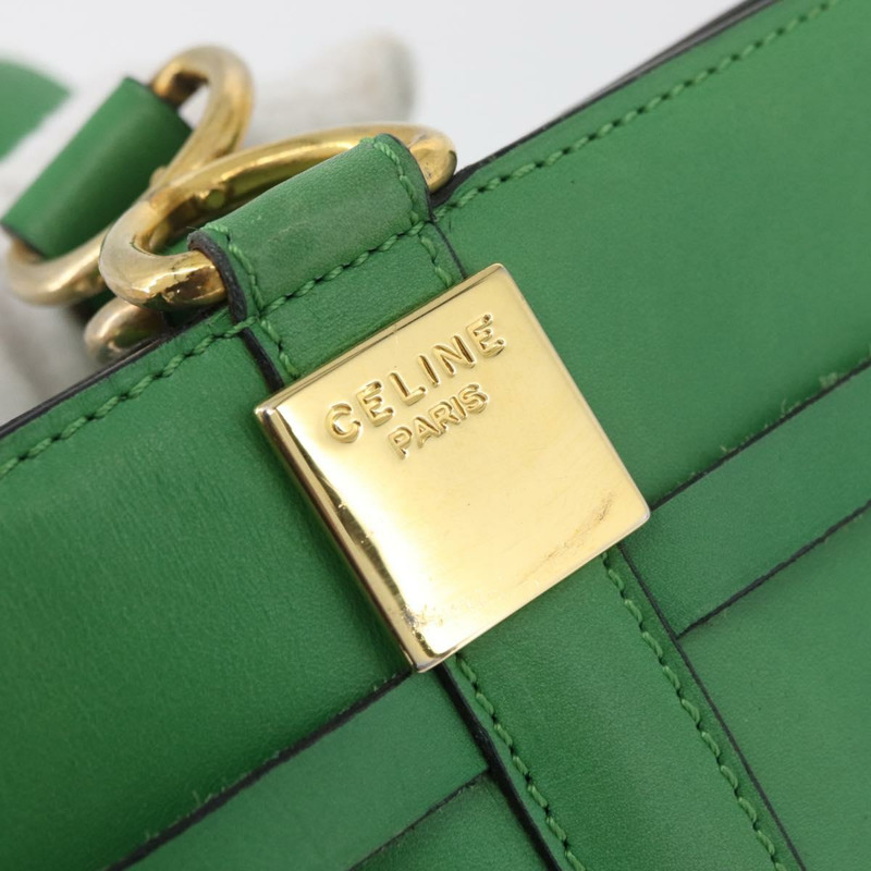 【日本直送】CELINE 綠色金色皮革肩背包，正品編號 175580A-13