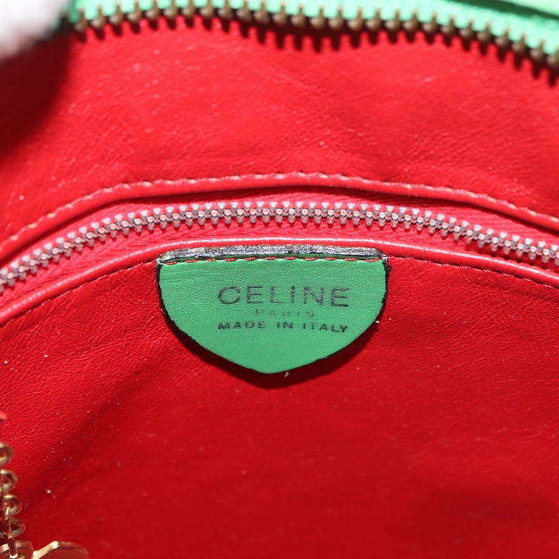 【日本直送】CELINE 綠色金色皮革肩背包，正品編號 175580A-15
