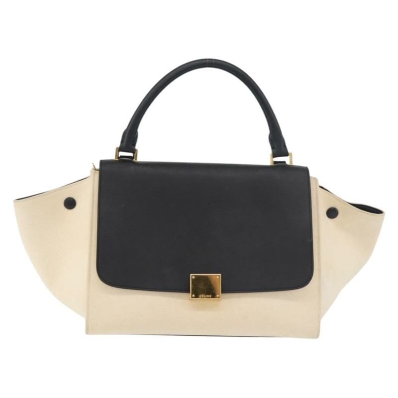 【日本直送】CELINE Trapeze 手提包 帆布皮革 2way 金色 米色 正品 BA12121A-1