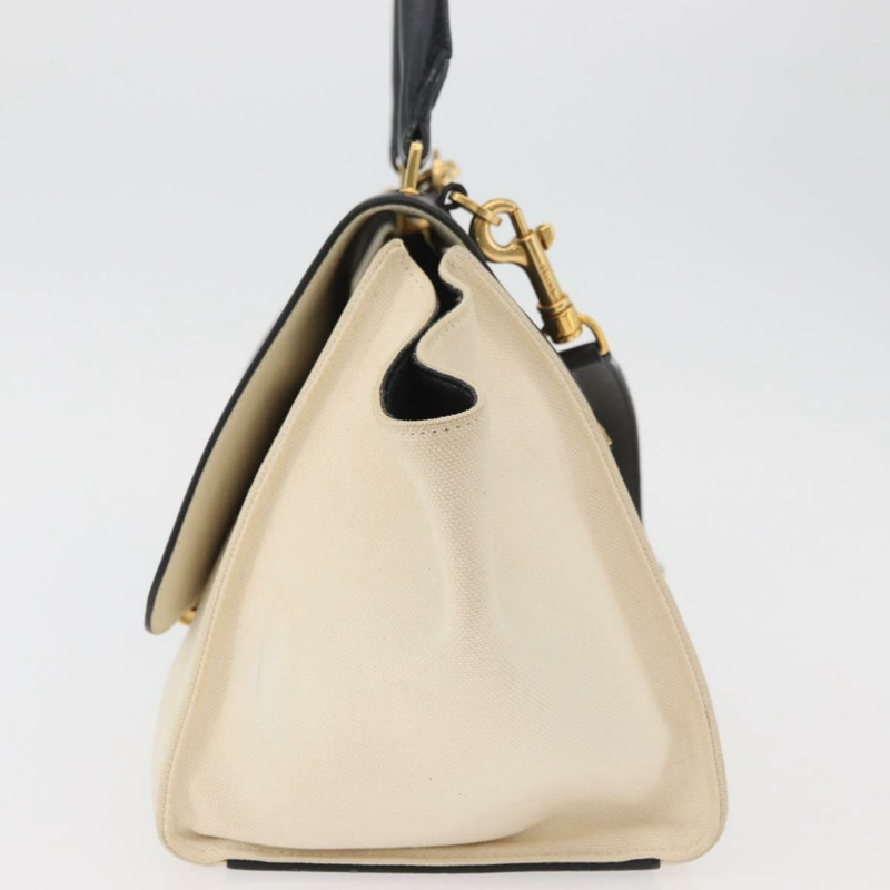 【日本直送】CELINE Trapeze 手提包 帆布皮革 2way 金色 米色 正品 BA12121A-3