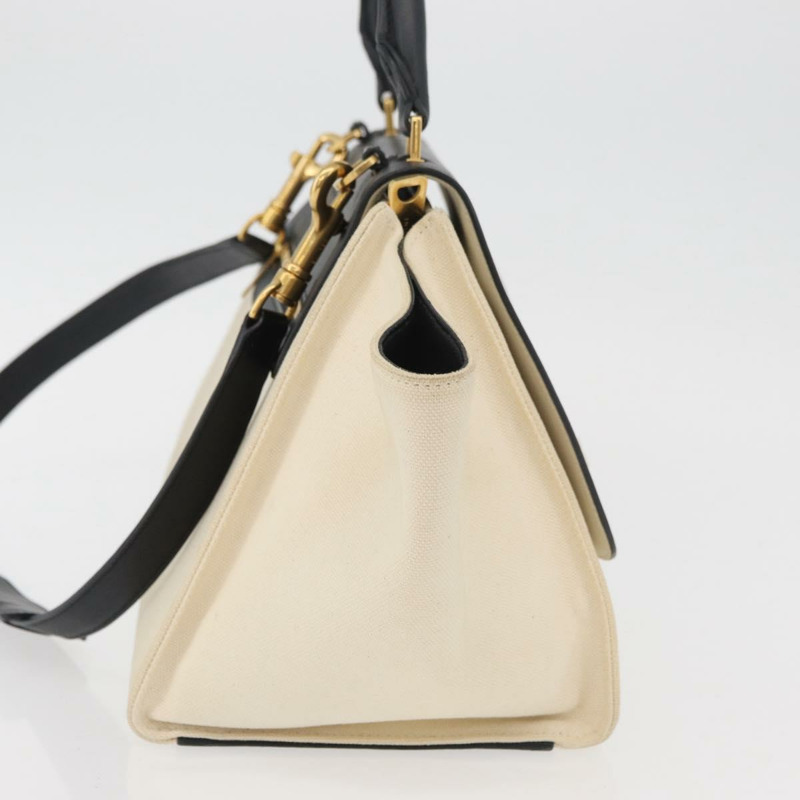 【日本直送】CELINE Trapeze 手提包 帆布皮革 2way 金色 米色 正品 BA12121A-4