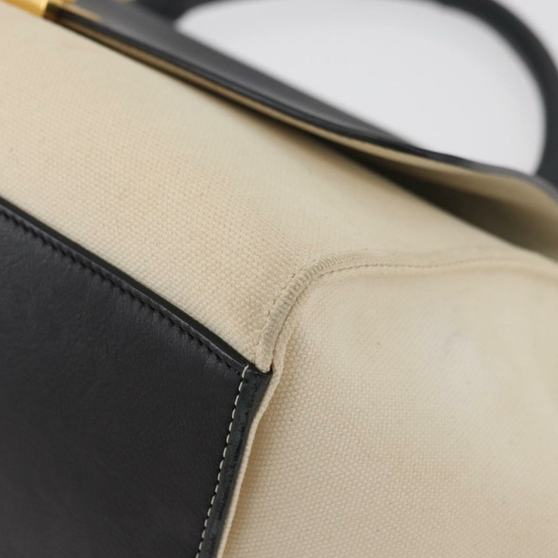 【日本直送】CELINE Trapeze 手提包 帆布皮革 2way 金色 米色 正品 BA12121A-12