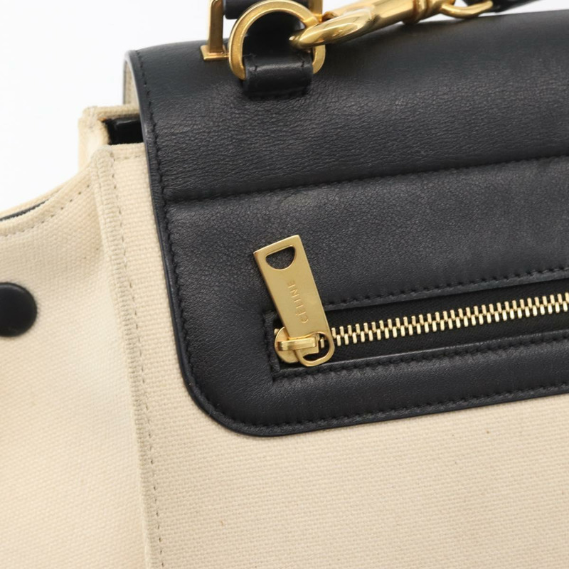 【日本直送】CELINE Trapeze 手提包 帆布皮革 2way 金色 米色 正品 BA12121A-15