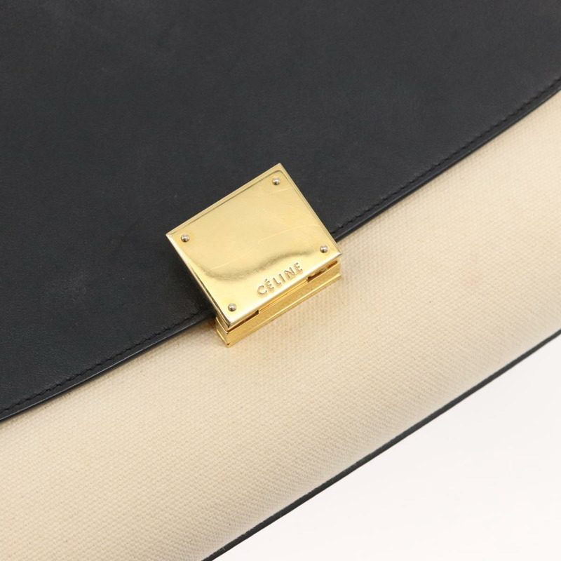 【日本直送】CELINE Trapeze 手提包 帆布皮革 2way 金色 米色 正品 BA12121A-16