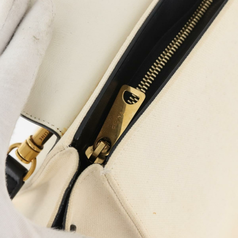 【日本直送】CELINE Trapeze 手提包 帆布皮革 2way 金色 米色 正品 BA12121A-19