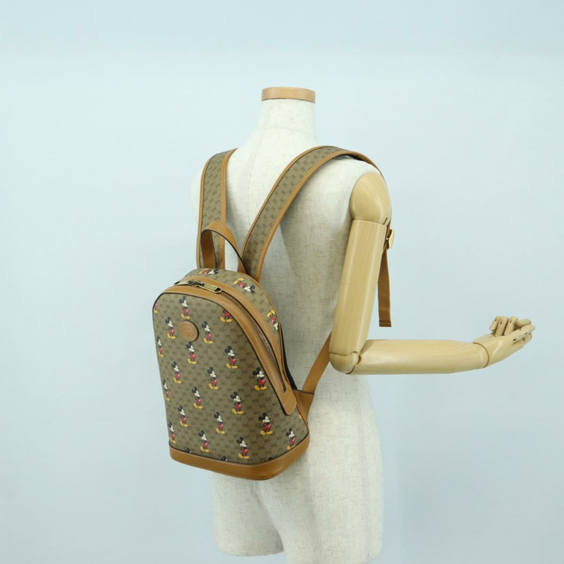 【日本直送】GUCCI Micro GG Supreme Disney 雙肩包 PVC 米色 金色 552884 正品 YKZ1359M-25