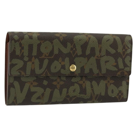 路易威登 Graffiti Porte Monnaie 信用錢包 卡其色 M92188 LV 正品 YKZ1398A