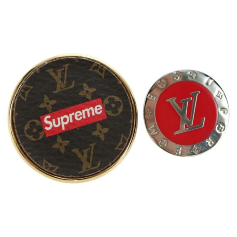 路易威登 (LOUIS VUITTON) 與 Supreme 聯名款金屬徽章兩件套 MP2046 LV Auth YKZ1424M