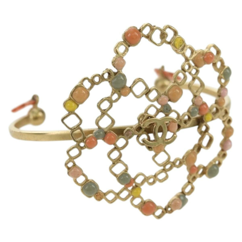 【日本直送】香奈兒 (CHANEL) 可可標誌手鐲，金色金屬材質，CC標誌，正品編號 YKZ1423M-0