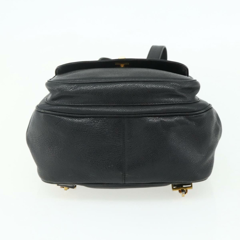 【日本直送】香奈兒魚子醬紋金黑色雙C鏈條背包 Auth ka4012V-8