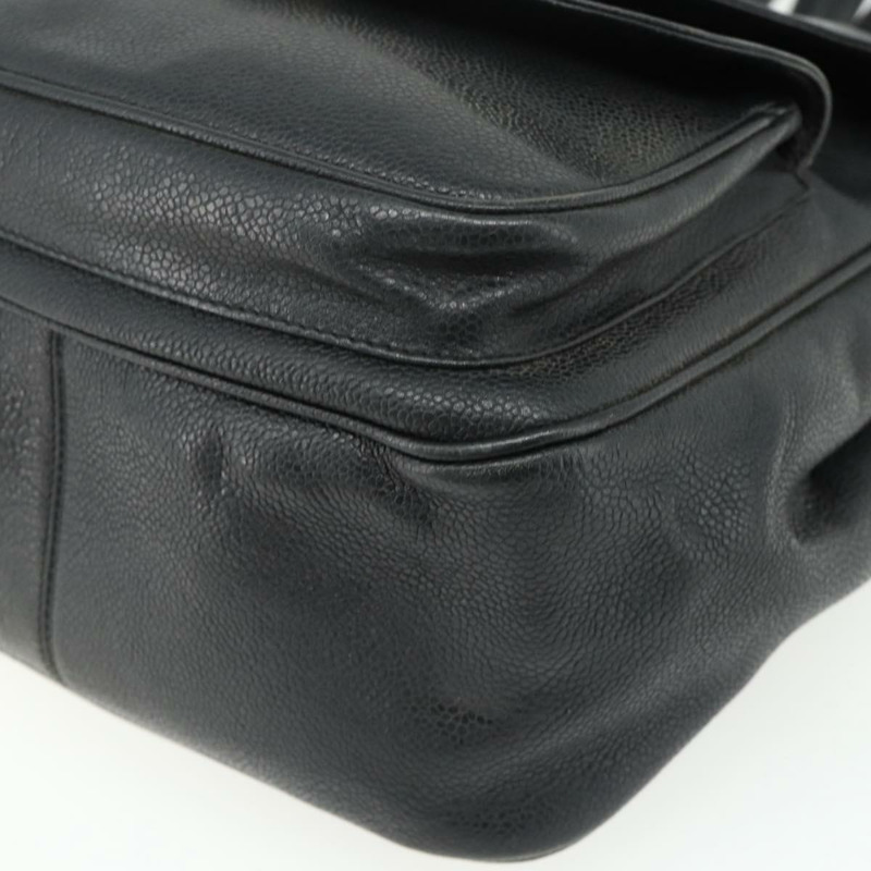 【日本直送】香奈兒魚子醬紋金黑色雙C鏈條背包 Auth ka4012V-9