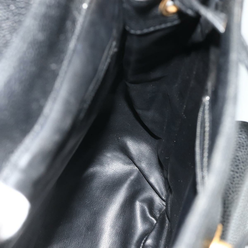 【日本直送】香奈兒魚子醬紋金黑色雙C鏈條背包 Auth ka4012V-18