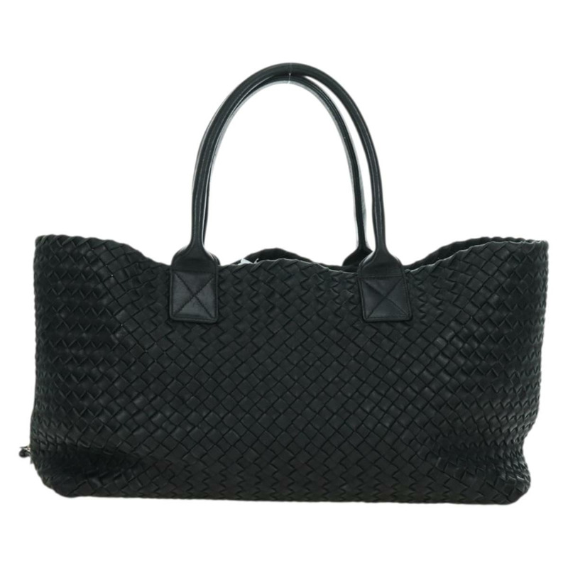 【日本直送】BOTTEGA VENETA INTRECCIATO Cabas MM 手提包，黑色真皮，正品 yk20314SAV-1