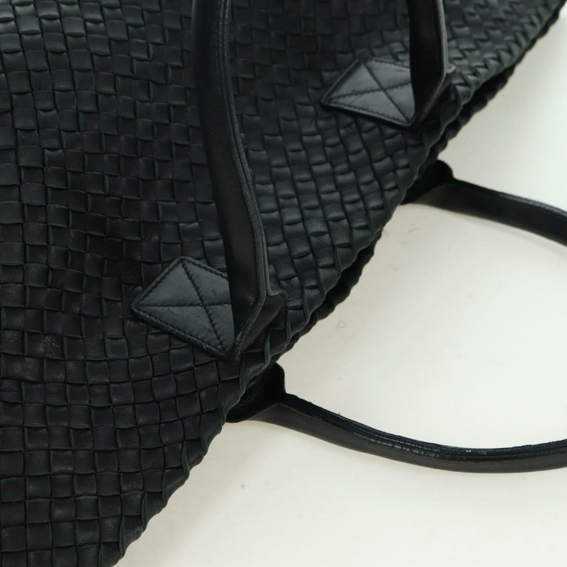 【日本直送】BOTTEGA VENETA INTRECCIATO Cabas MM 手提包，黑色真皮，正品 yk20314SAV-5