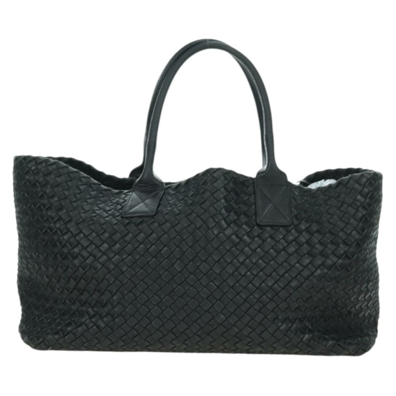 【日本直送】BOTTEGA VENETA INTRECCIATO Cabas MM 手提包，黑色真皮，正品 yk20314SAV-12