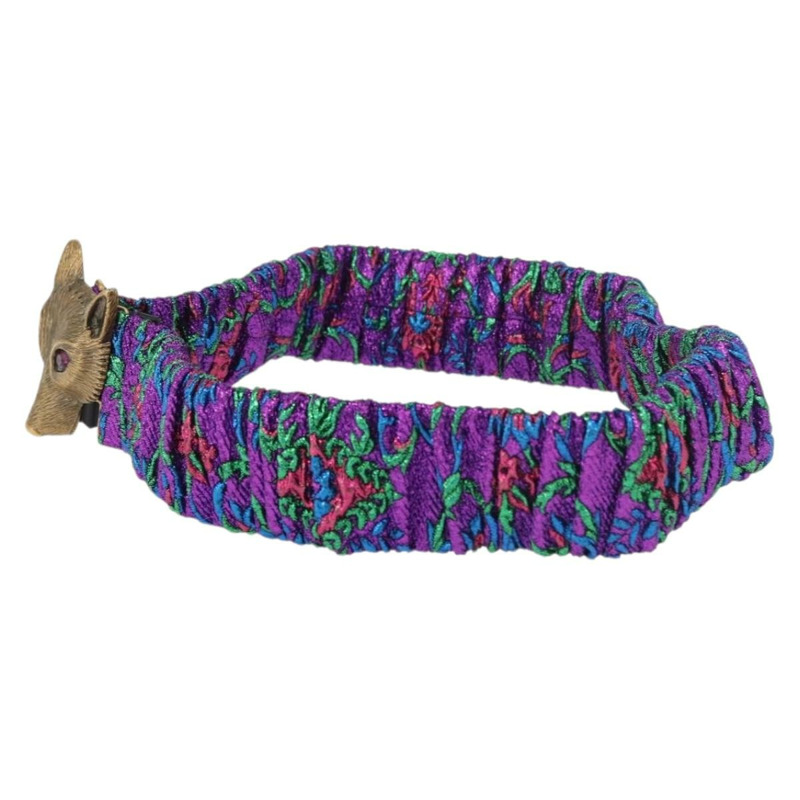 【日本直送】GUCCI 狐狸水晶亮片腰帶 29.1吋 紫金色 214351 Auth mr2309V-2