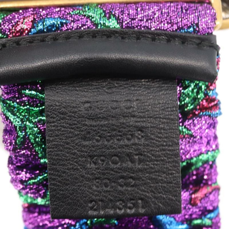 【日本直送】GUCCI 狐狸水晶亮片腰帶 29.1吋 紫金色 214351 Auth mr2309V-7