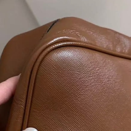 🌴PRADA普拉達Plume35系列摩卡棕色保齡球包-29