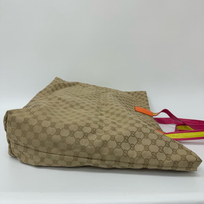 【赫蒂國際精品】Gucci 古馳 超大購物米色帆布托特包 vintage-8