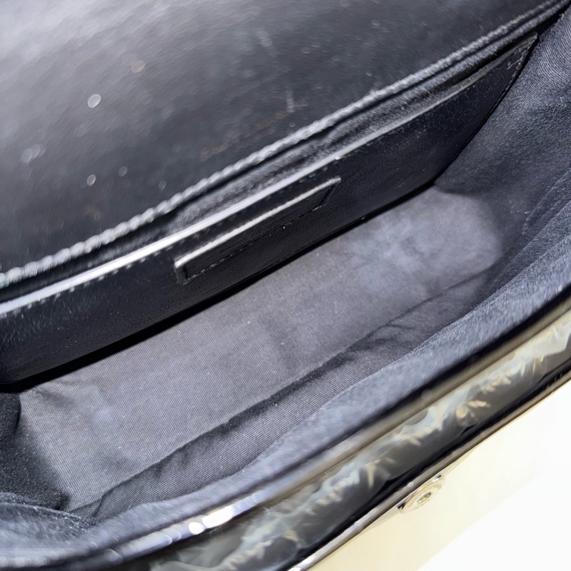 ysl 聖羅蘭黑銀小號亮面牛皮Niki單肩斜挎包流浪包 有盒子 塵袋-7