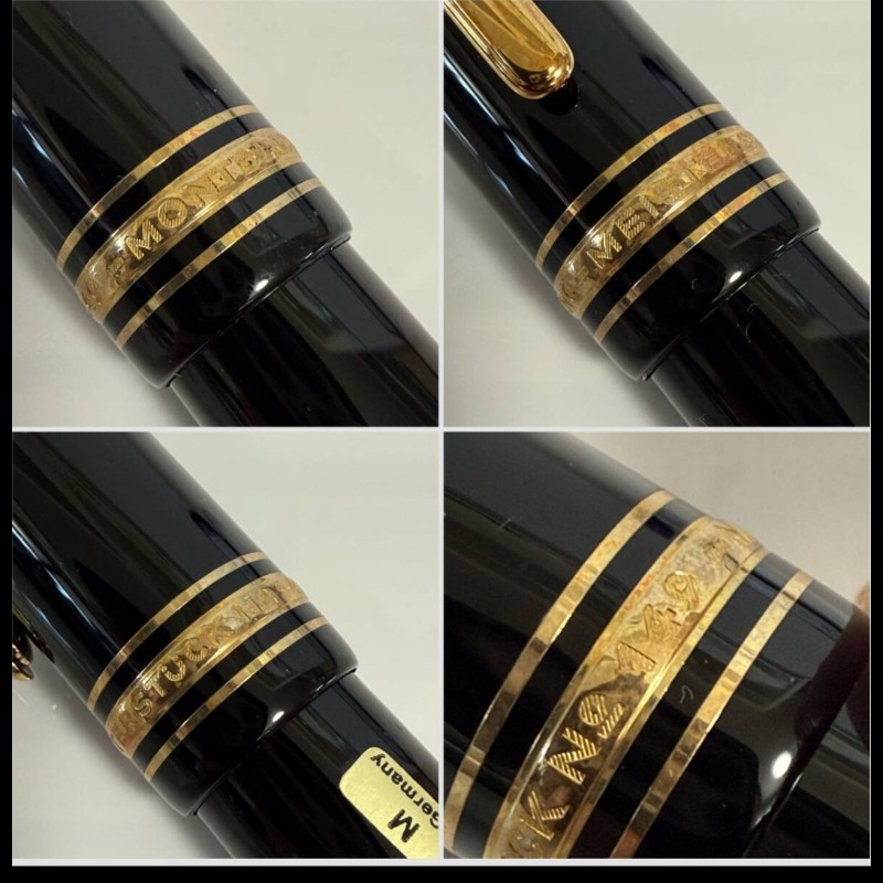 真品 萬寶龍 MONTBLANC MEISTERSTUCK No149 4810 鋼筆 18K 筆尖 黑金 M尖 附盒裝保單-11