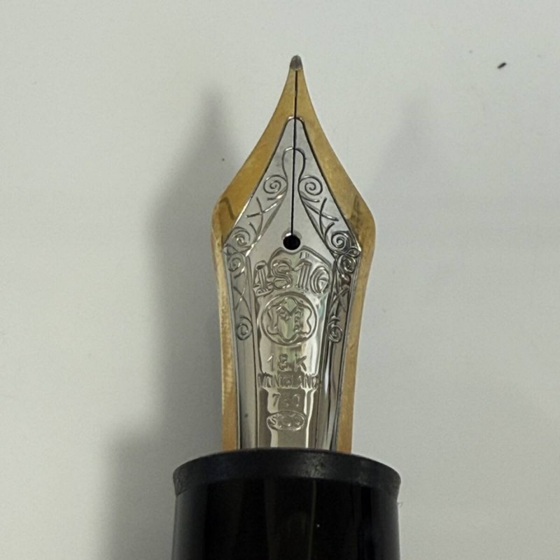 真品 萬寶龍 MONTBLANC MEISTERSTUCK No149 4810 鋼筆 18K 筆尖 黑金 M尖 附盒裝保單-12