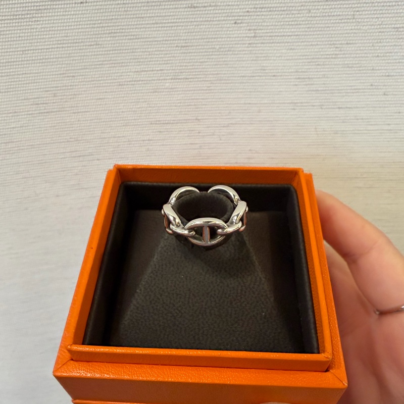 Hermes 925銀豬鼻戒指-0