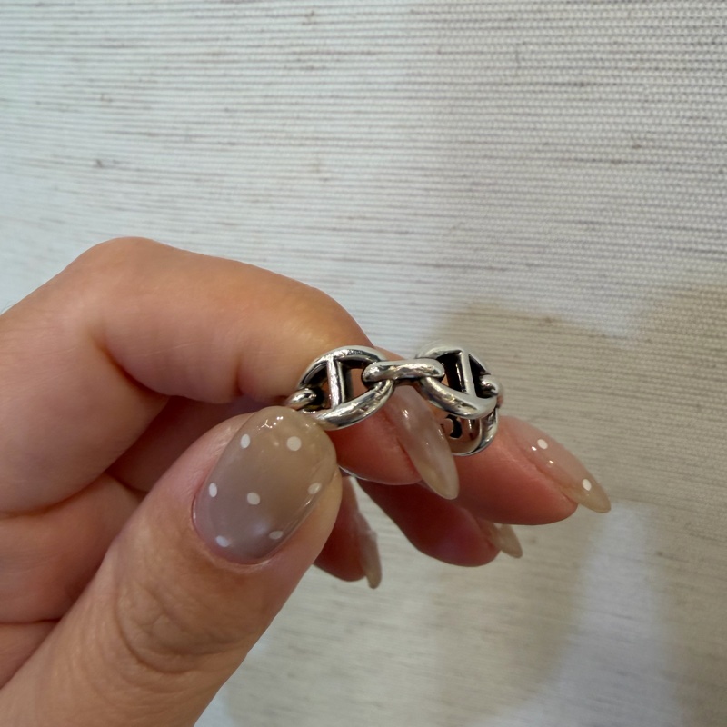 Hermes 925銀豬鼻戒指-1