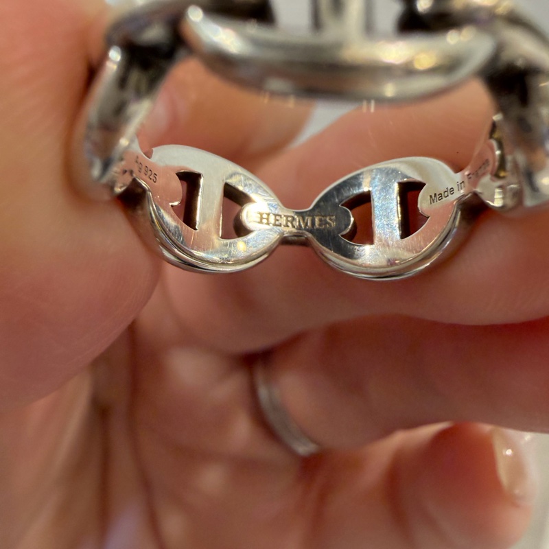 Hermes 925銀豬鼻戒指-3