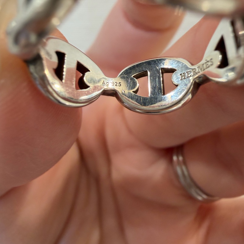 Hermes 925銀豬鼻戒指-4
