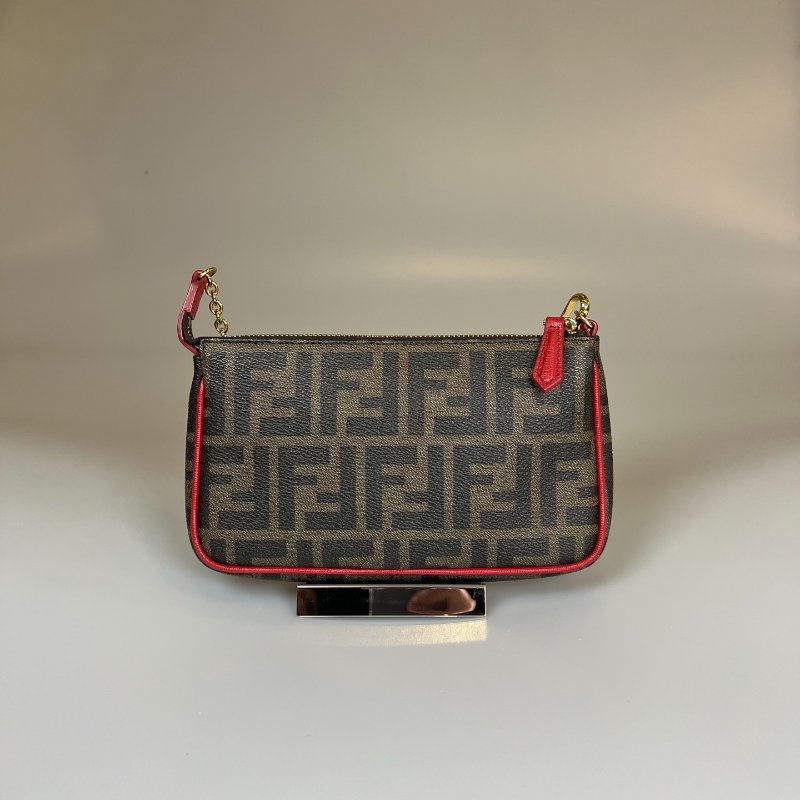 FENDI 紅邊拚老花麻將包-1