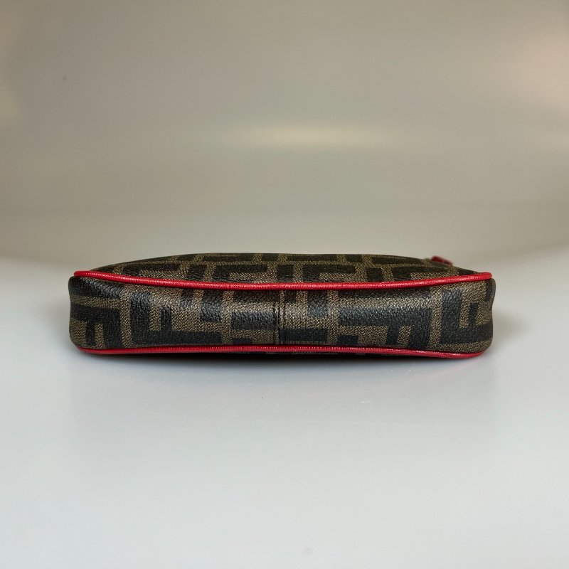 FENDI 紅邊拚老花麻將包-4