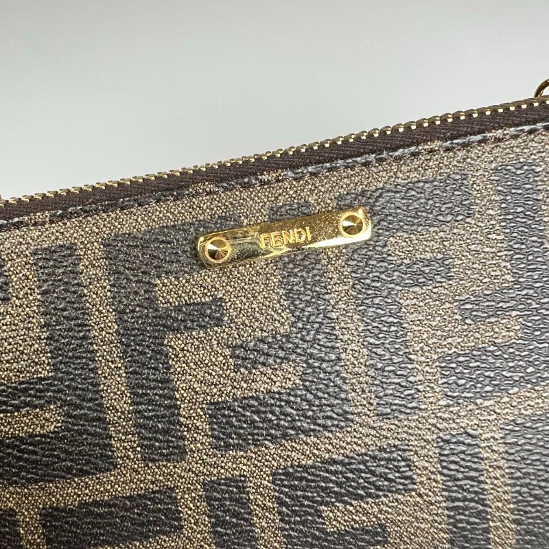 FENDI 紅邊拚老花麻將包-6