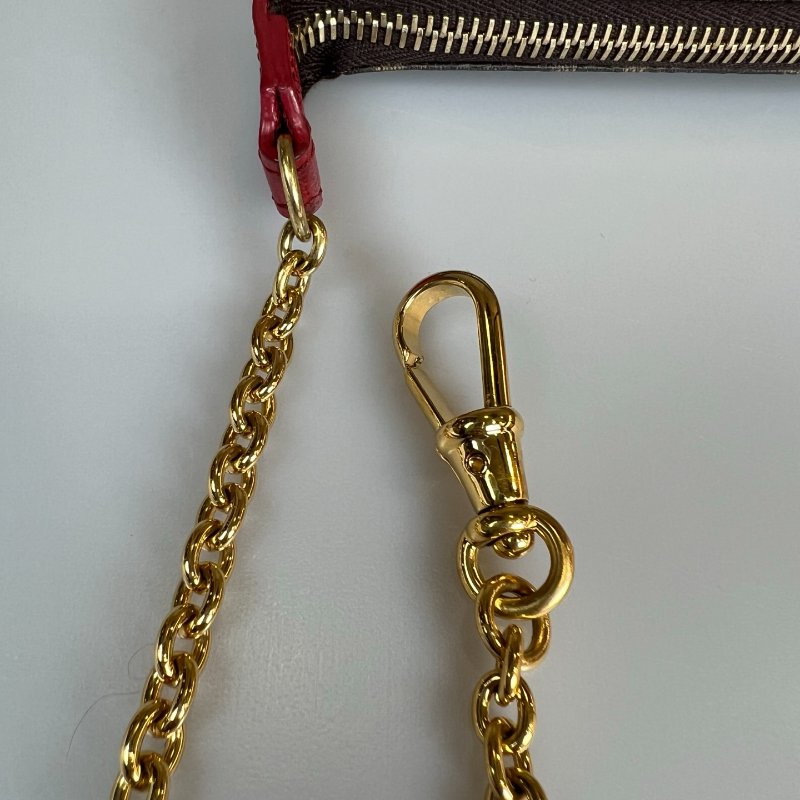 FENDI 紅邊拚老花麻將包-9