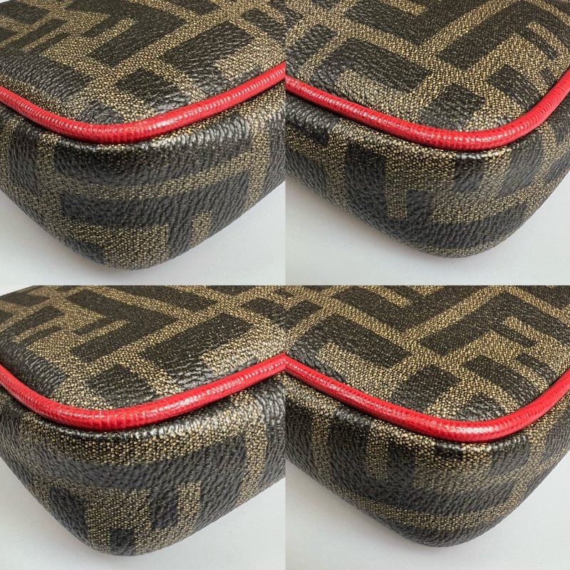 FENDI 紅邊拚老花麻將包-10