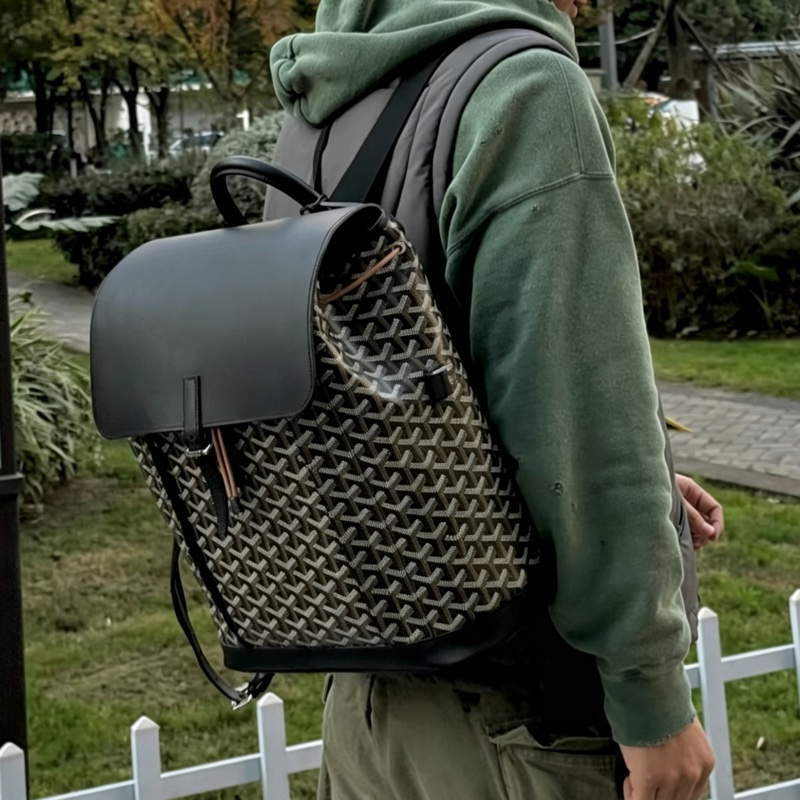 Goyard戈雅Alpin黑色雙肩包⛱️貝克漢同款男女通背款-1