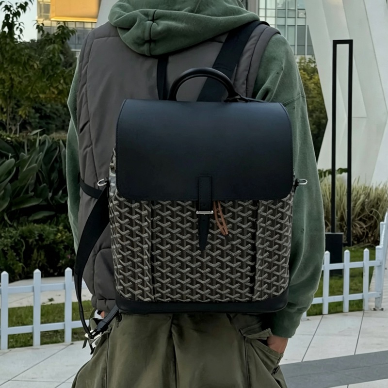 Goyard戈雅Alpin黑色雙肩包⛱️貝克漢同款男女通背款-32