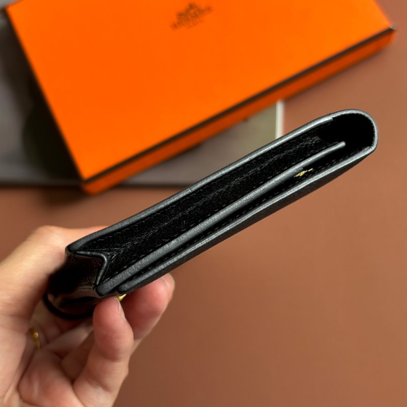Y刻 ::HERMES:: 愛馬仕 Bearn Wallet 黑皮革H金釦長夾-11