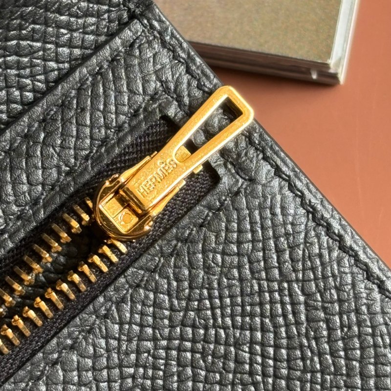 Y刻 ::HERMES:: 愛馬仕 Bearn Wallet 黑皮革H金釦長夾-18