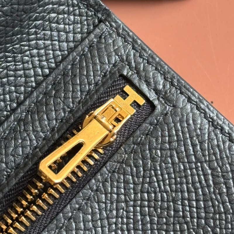 Y刻 ::HERMES:: 愛馬仕 Bearn Wallet 黑皮革H金釦長夾-19