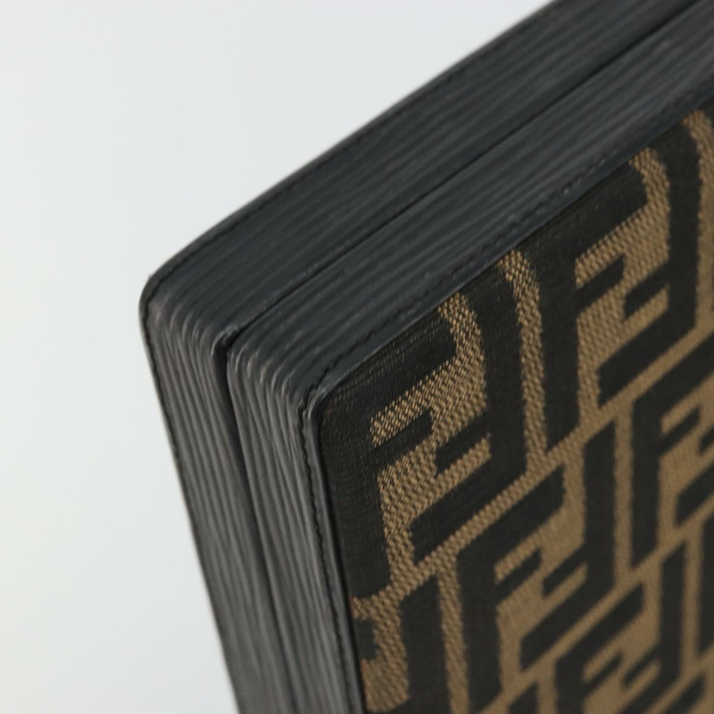 【日本直送】FENDI Zucca帆布手拿包 黑色棕色 正品 164495A-13