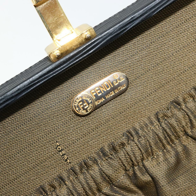 【日本直送】FENDI Zucca帆布手拿包 黑色棕色 正品 164495A-16