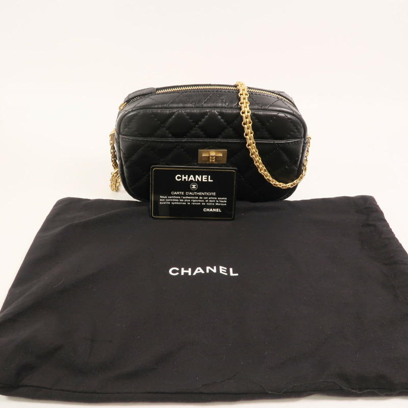 CHANEL 牛皮皮革2.55 Camera Bag鏈帶肩背袋-10
