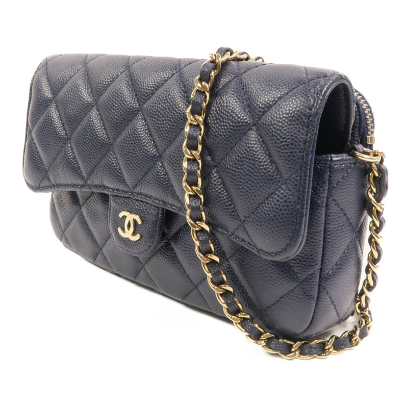 CHANEL 牛皮皮革Phone Bag鏈帶肩背袋-2