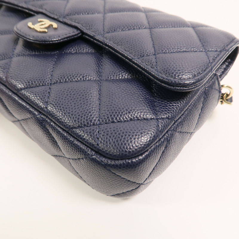 CHANEL 牛皮皮革Phone Bag鏈帶肩背袋-10